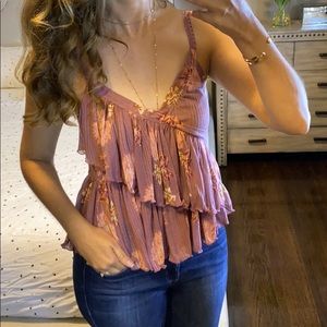 Free People Floral Crop Top